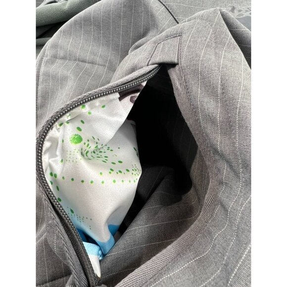 686 Men’s Sz. L Waterproof Hooded Snowboard Jacket Gray Pinstripe - Picture 7 of 11